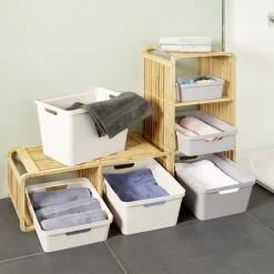 Boîte de rangement avec couvercle grise 11 L