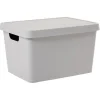 Boîte de rangement avec couvercle grise 17 L