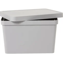 Boîte de rangement avec couvercle grise 17 L