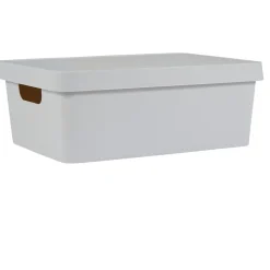 Boîte de rangement avec couvercle beige 11 L