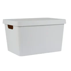 Boîte de rangement avec couvercle beige 17 L