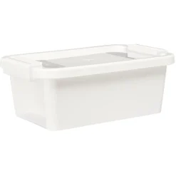 Boîte de rangement avec couvercle blanc transparent 4L