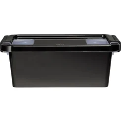 Boîte de rangement avec couvercle noir transparent 4L