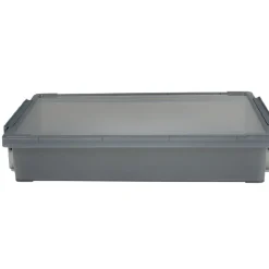 Boîte de rangement avec fermeture à clip noir fumé 4 L