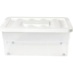 Boîte de rangement avec roulettes et couvercle 46 L