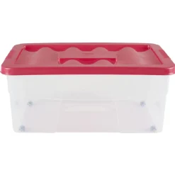 Boîte de rangement avec roulettes et couvercle 46 L