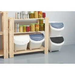 Boîte de rangement blanche avec couvercle 20 L