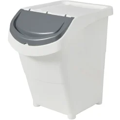 Boîte de rangement blanche avec couvercle 40 L