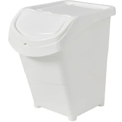 Boîte de rangement blanche avec couvercle 40 L