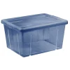 Boîte de rangement bleu avec couvercle 30L