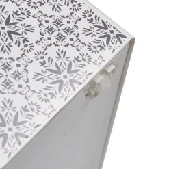 Boîte de rangement bohème blanc gris et couvercle gris 50 L