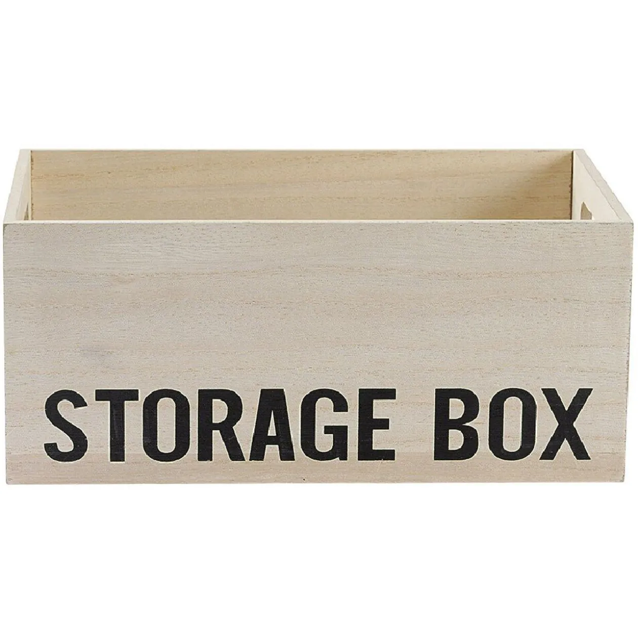 Boîte de rangement bois inscription Storage Box H13cm