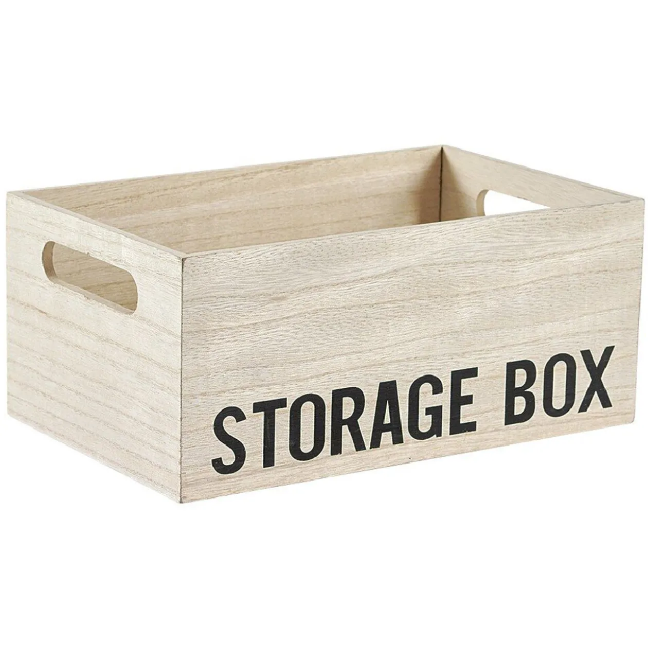 Boîte de rangement bois inscription Storage Box H13cm