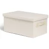 Boîte de rangement coton gris ou beige 36xH17x22cm