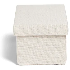 Boîte de rangement coton gris ou beige 24,5xH10x13cm