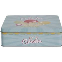 Boîte de rangement cuisine bleue décor glace multicolore