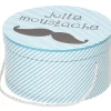 Boîte de rangement déco bleue Jidoo 2.0 moustache