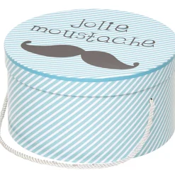 Boîte de rangement déco bleue Jidoo 2.0 moustache