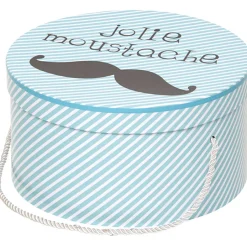 Boîte de rangement déco bleue Jidoo 2.0 moustache