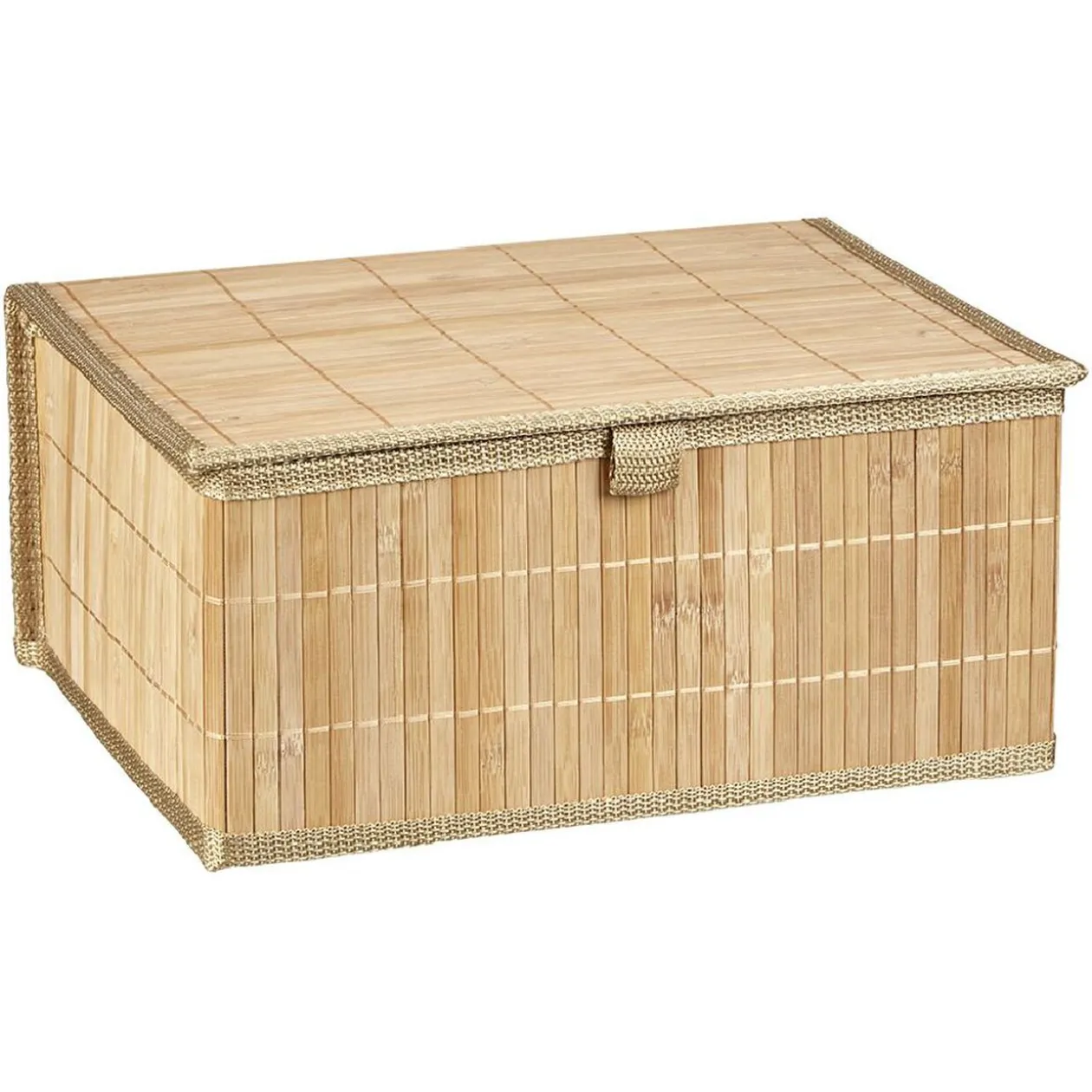 Boîte de rangement déco lattes en bambou L32 x L25 cm