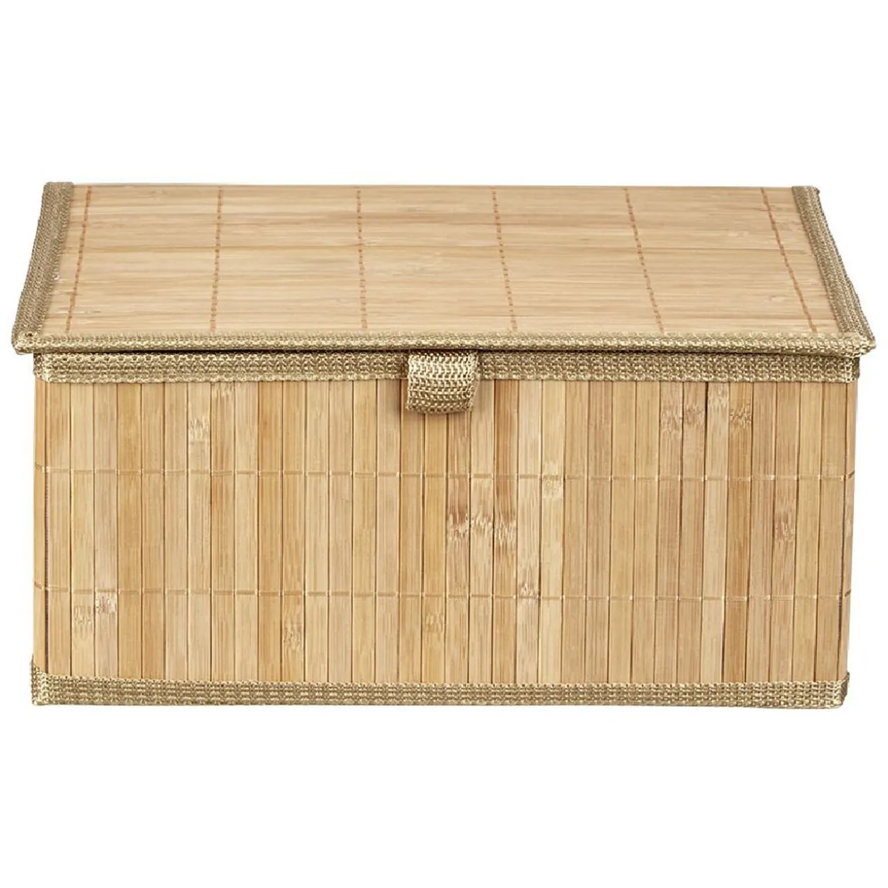 Boîte de rangement déco lattes en bambou L32 x L25 cm