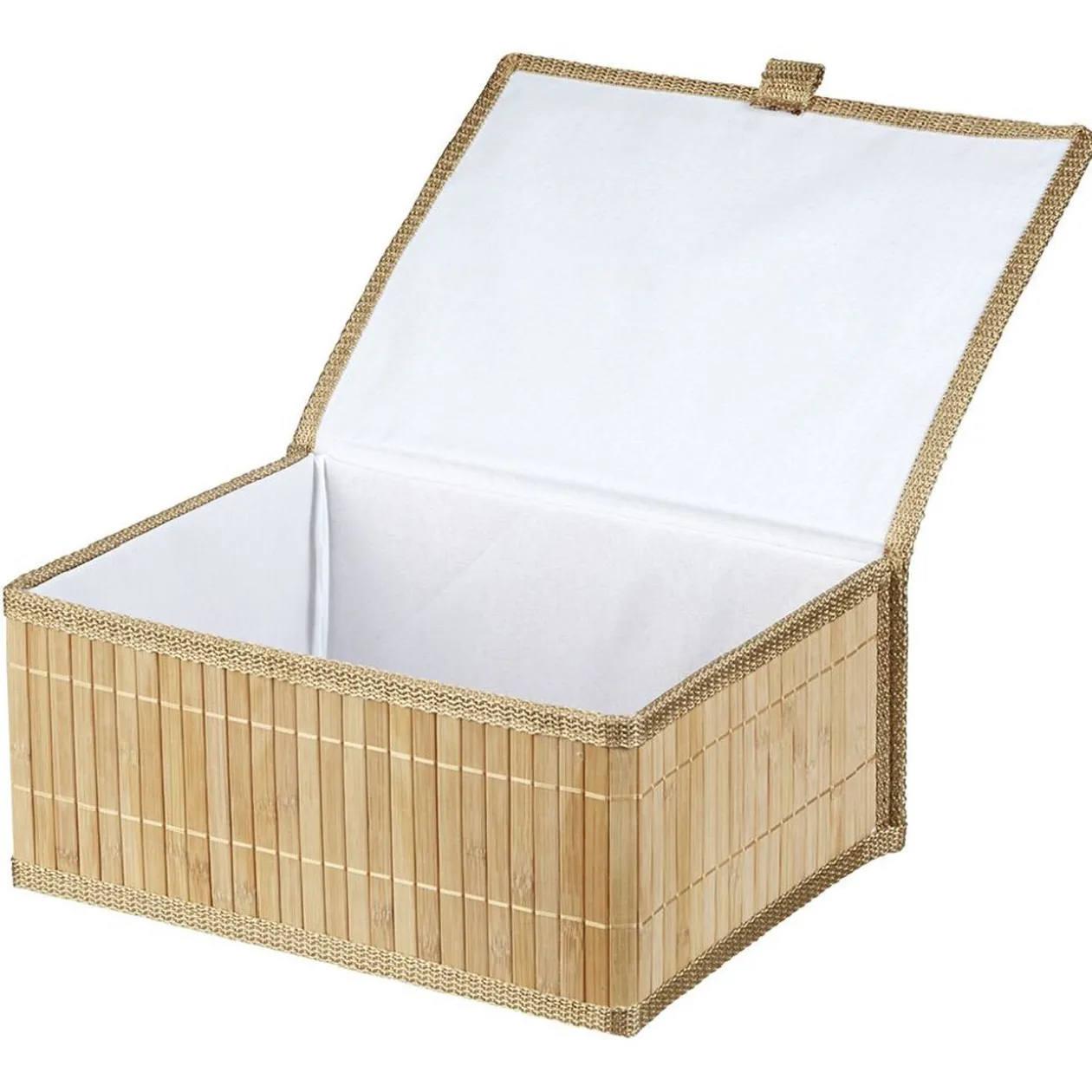 Boîte de rangement déco lattes en bambou L32 x L25 cm