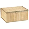 Boîte de rangement déco lattes en bambou L29 x L23 cm