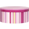 Boîte de rangement déco rayures roses Muranu Intemporel
