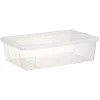 Boîte de rangement dessous de lit blanc transparent avec couvercle 28L
