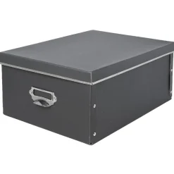 Boîte de rangement en carton gris anthracite petit modèle
