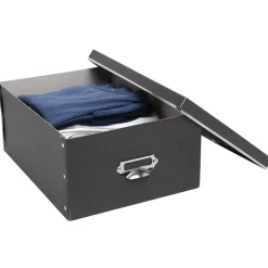 Boîte de rangement en carton gris anthracite petit modèle