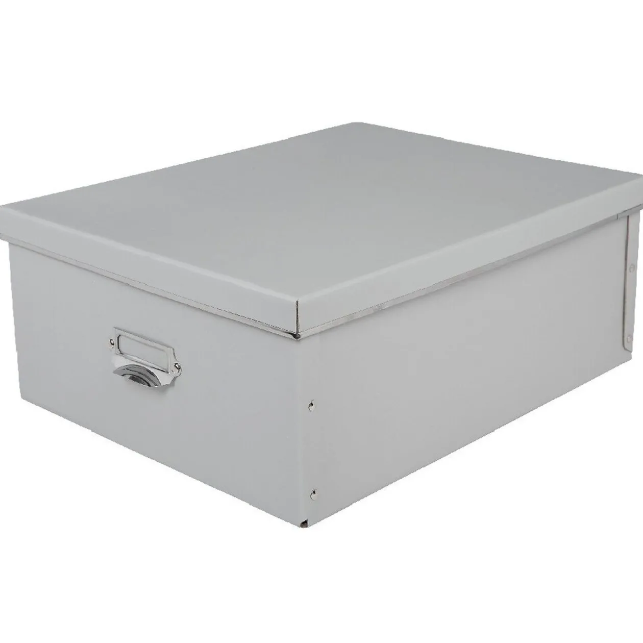 Boîte de rangement en carton gris clair grand modèle