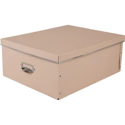 Boîte de rangement en carton rose saumon grand modèle