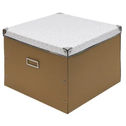 Boîte de rangement en carton design bicolore motif terrazzo