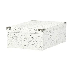 Boîte de rangement en carton L.40 x l.26,5 x H.13,8 cm