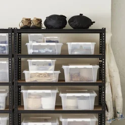 Boîte de rangement en plastique transparent 32L