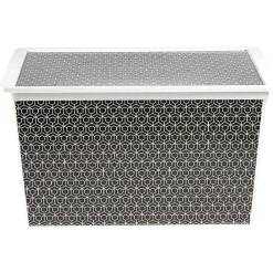 Boîte de rangement en plastique motif graphique noir blanc 50L
