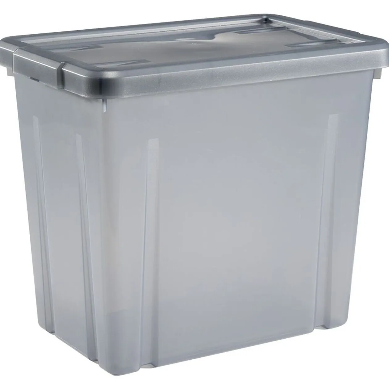 Boîte de rangement en plastique gris fumée 8,8L
