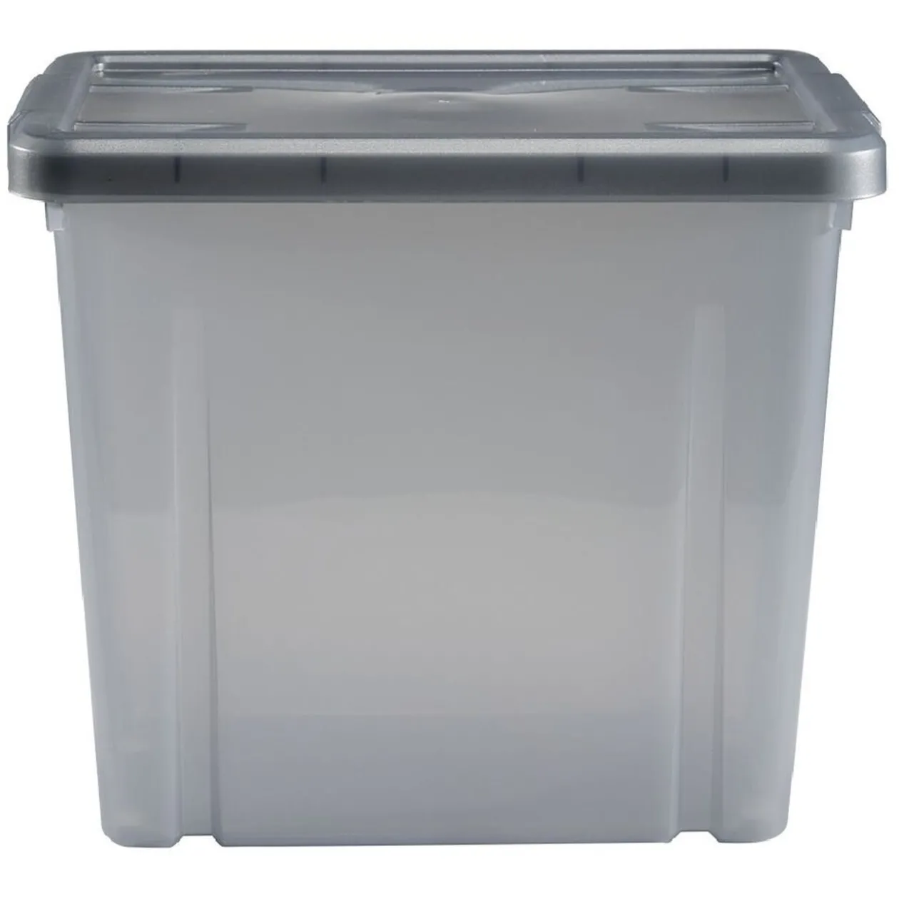 Boîte de rangement en plastique gris fumée 8,8L