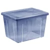 Boîte de rangement en plastique bleu 18,8L