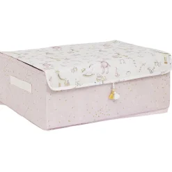 Boîte de rangement enfant rose ou bleu x3 - 28x14xH14cm