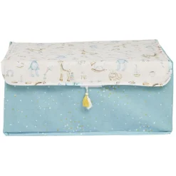 Boîte de rangement enfant rose ou bleu x3 - 28x14xH14cm
