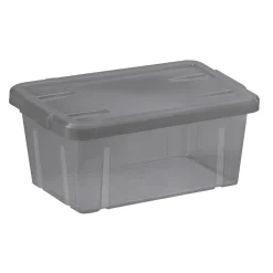 Boîte de rangement gris fumé avec couvercle 4,4L