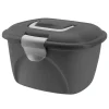 Boîte de rangement grise avec compartiment