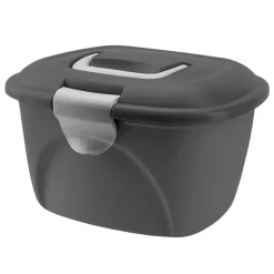 Boîte de rangement grise avec compartiment