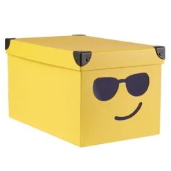 Boîte de rangement jaune design Smiley