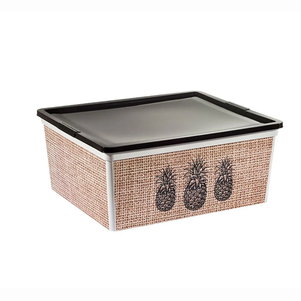 Boîte de rangement motif ananas 18 L