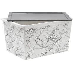 Boîte de rangement motif branche nordique 50 L