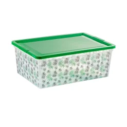 Boîte de rangement motif feuilles de palmier 27 L