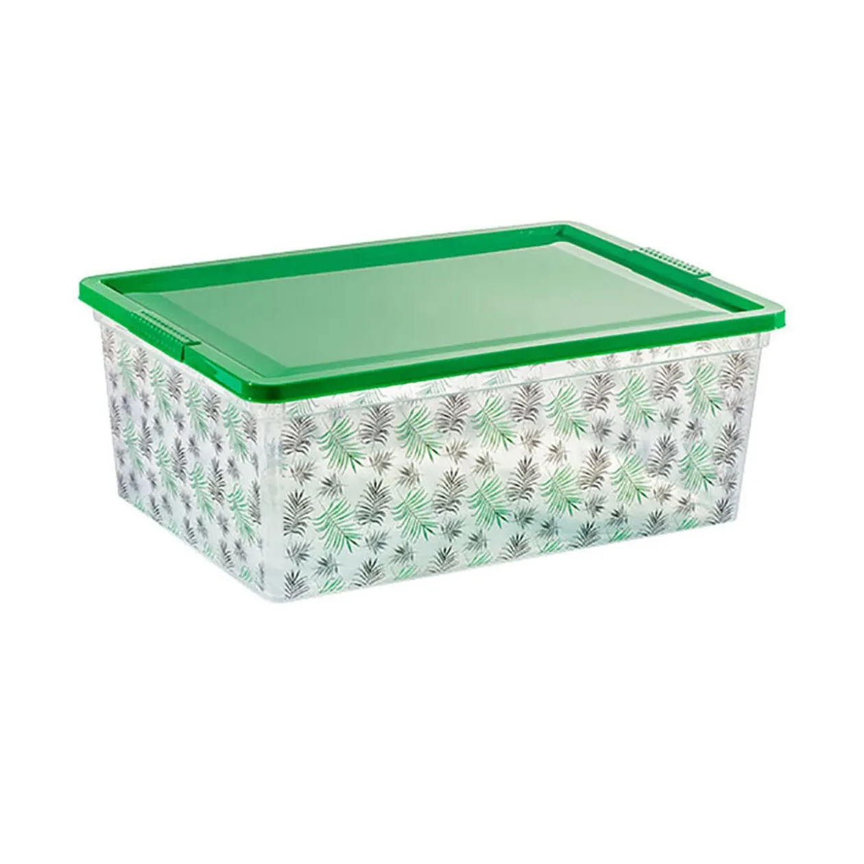 Boîte de rangement motif feuilles de palmier 27 L